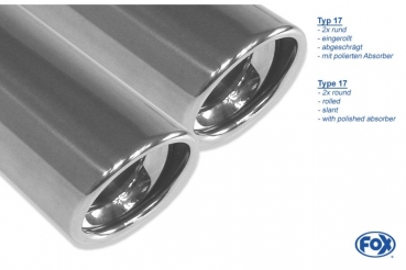 Preview: FOX | Endschalldämpfer rechts/links - 160x90 Typ 38 rechts/links